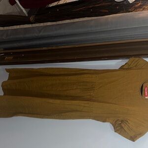 Chic Mustard Midi Dress